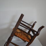 Children's armchair in solid wood with its mulched seat