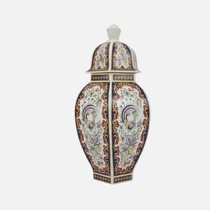 Antique Chinese vase or B&G Italy potiche in multicoloured porcelain
