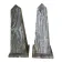 pair of obelisk bookends in grey/brown marble Art Deco style