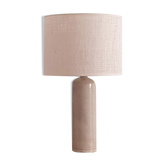 Lampe grès et jute tissée