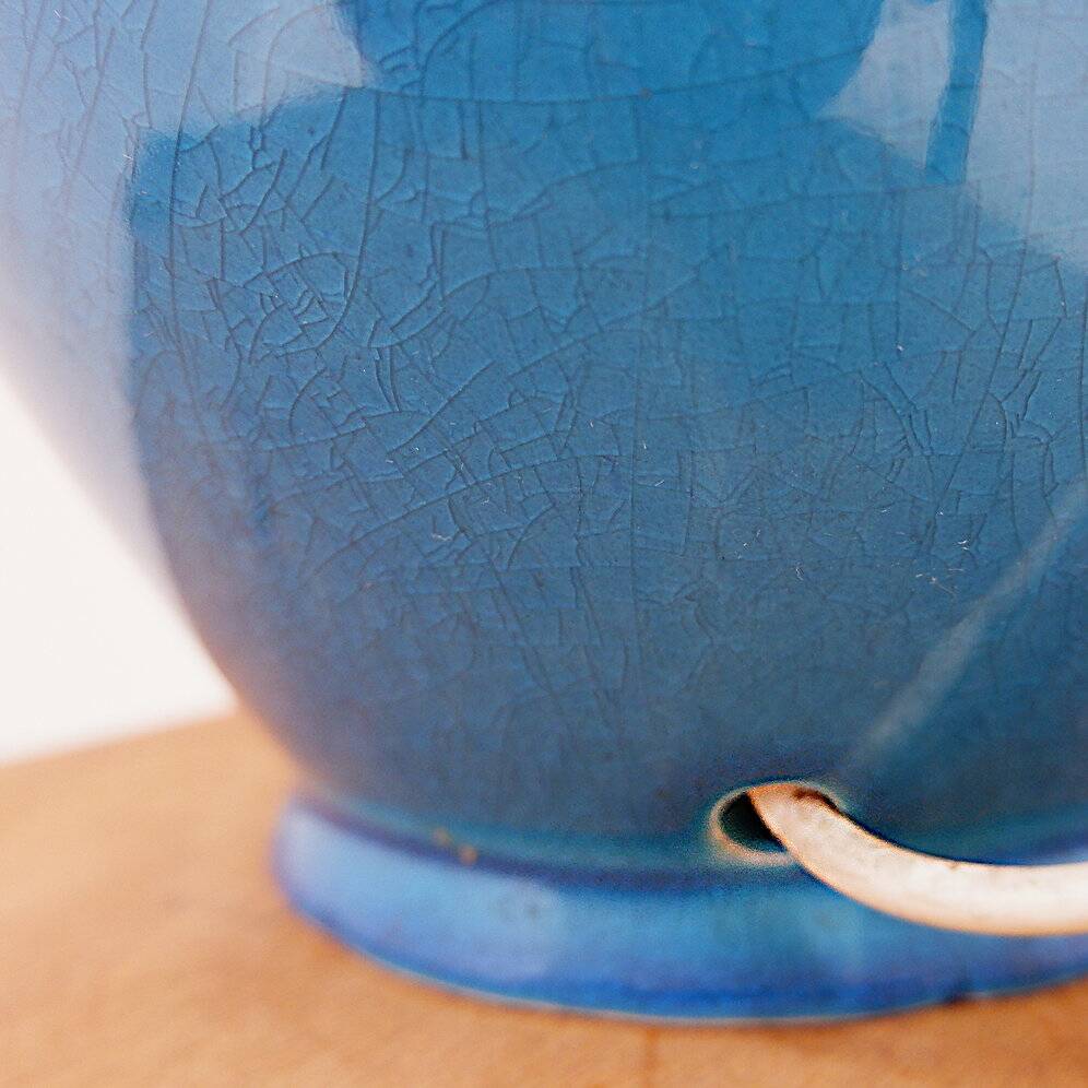 Turquoise ceramic table lamp - 1960s