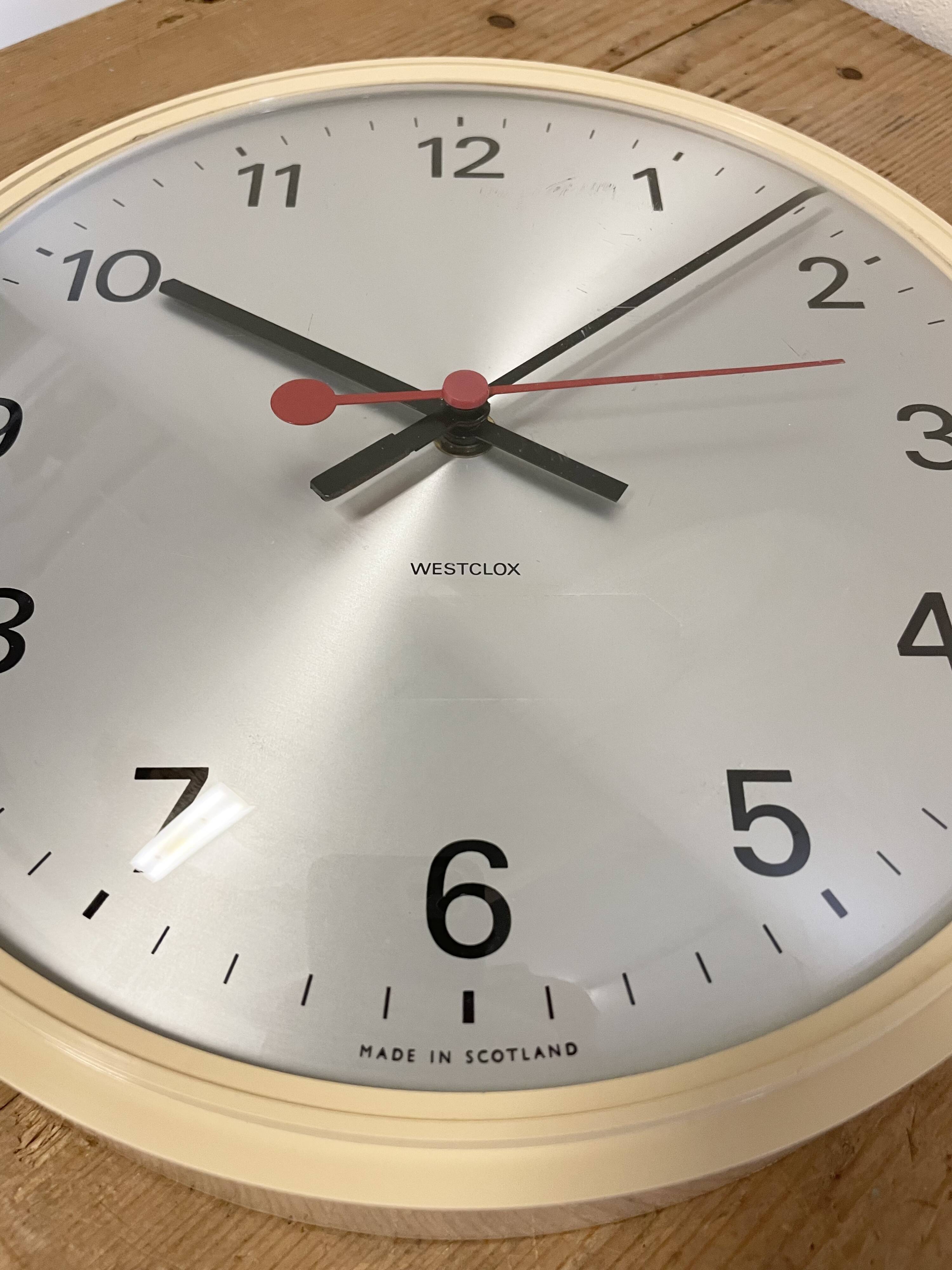 Vintage Beige Bakelite Wall Clock from Westclox , 1970s