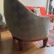 1930s armchair, grey velvet, designer fabric
