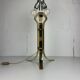 Large ( 65 cm ) midcentury brass space age mushroom table lamp, 1960s