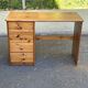 Solid pine desk with a 4-drawer unit — Scandinavian / chalet style