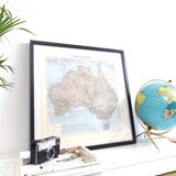 Old map of Australia 43x43cm from 1950