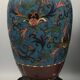 PAIR of Cloisonné Ceramic VASES, Floral Decoration, Bronze Base