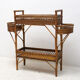 Mid century wicker and beech plant stand, 1960´s, Central Europe