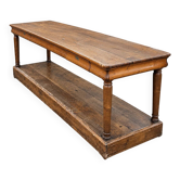 Antique French draper's table / 2 x drawers / Pinewood / 1900s