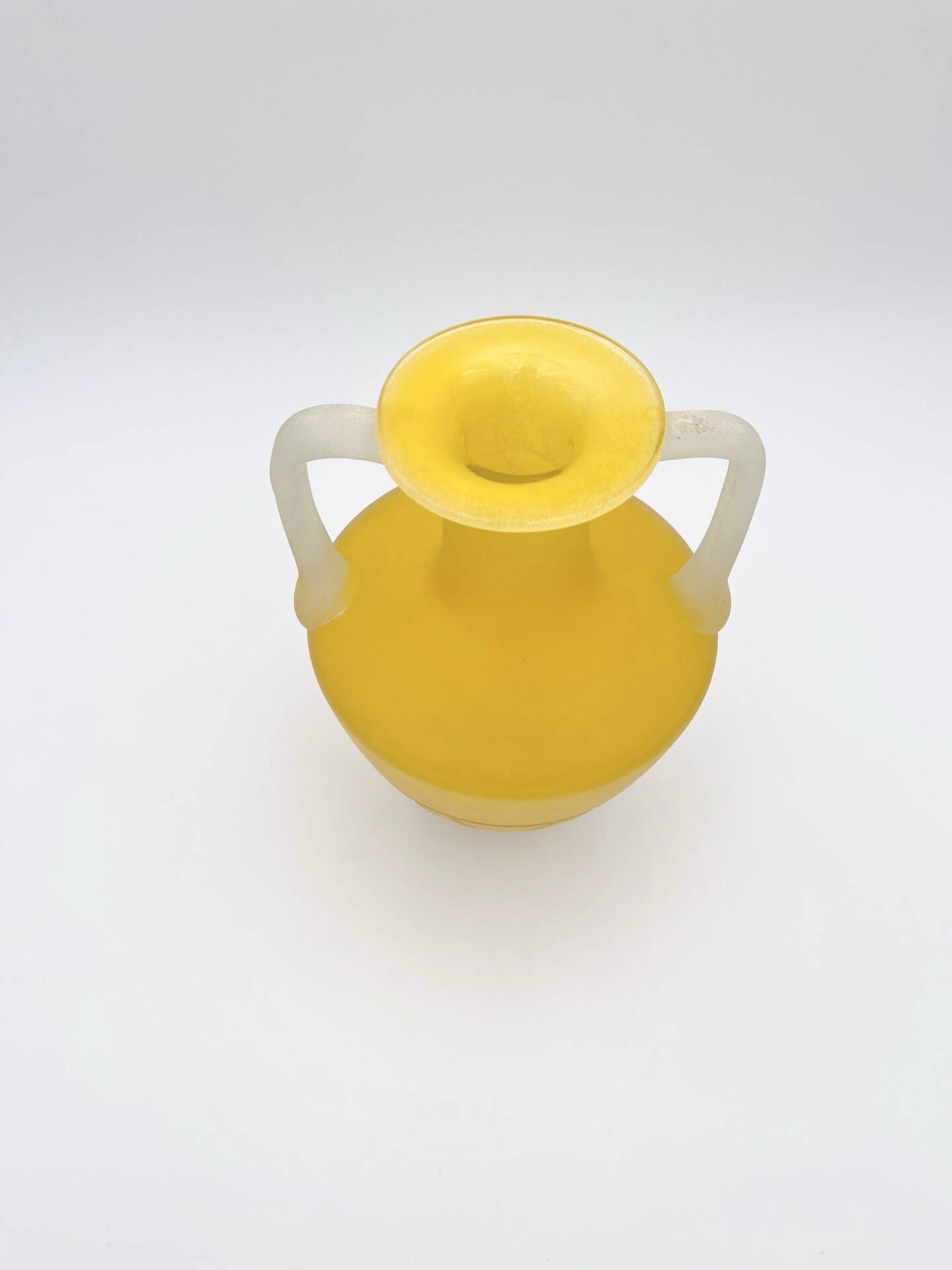 Vase Amphore Murano Scavo Jaune Safran Taillé  Cenedese
