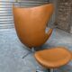 Restored Arne Jacobsen Egg armchair and ottoman for Fritz Hansen, 1960s