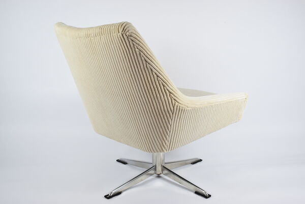 Fauteuil restauré original « Shell » République démocratique allemande, années 60, Cordon beige