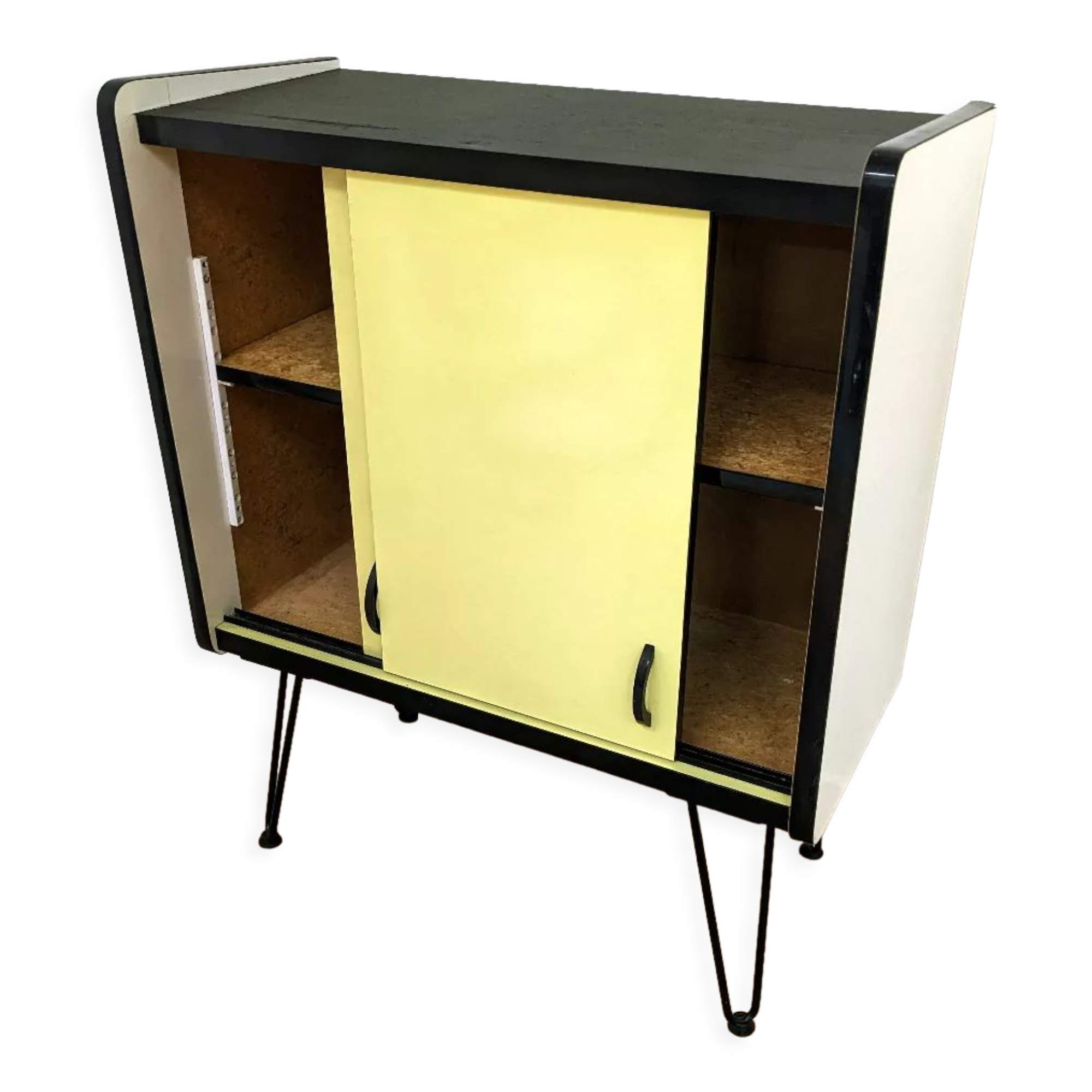 Buffet vintage en formica jaune
