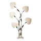 Antonio Pavia. Large lamp in silvered brass and silk. 1970s.
