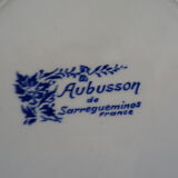 6 assiettes Sarreguemines Aubusson 429112 fleurs bleues faience
