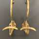 2 double hooks vintage brass coat rack