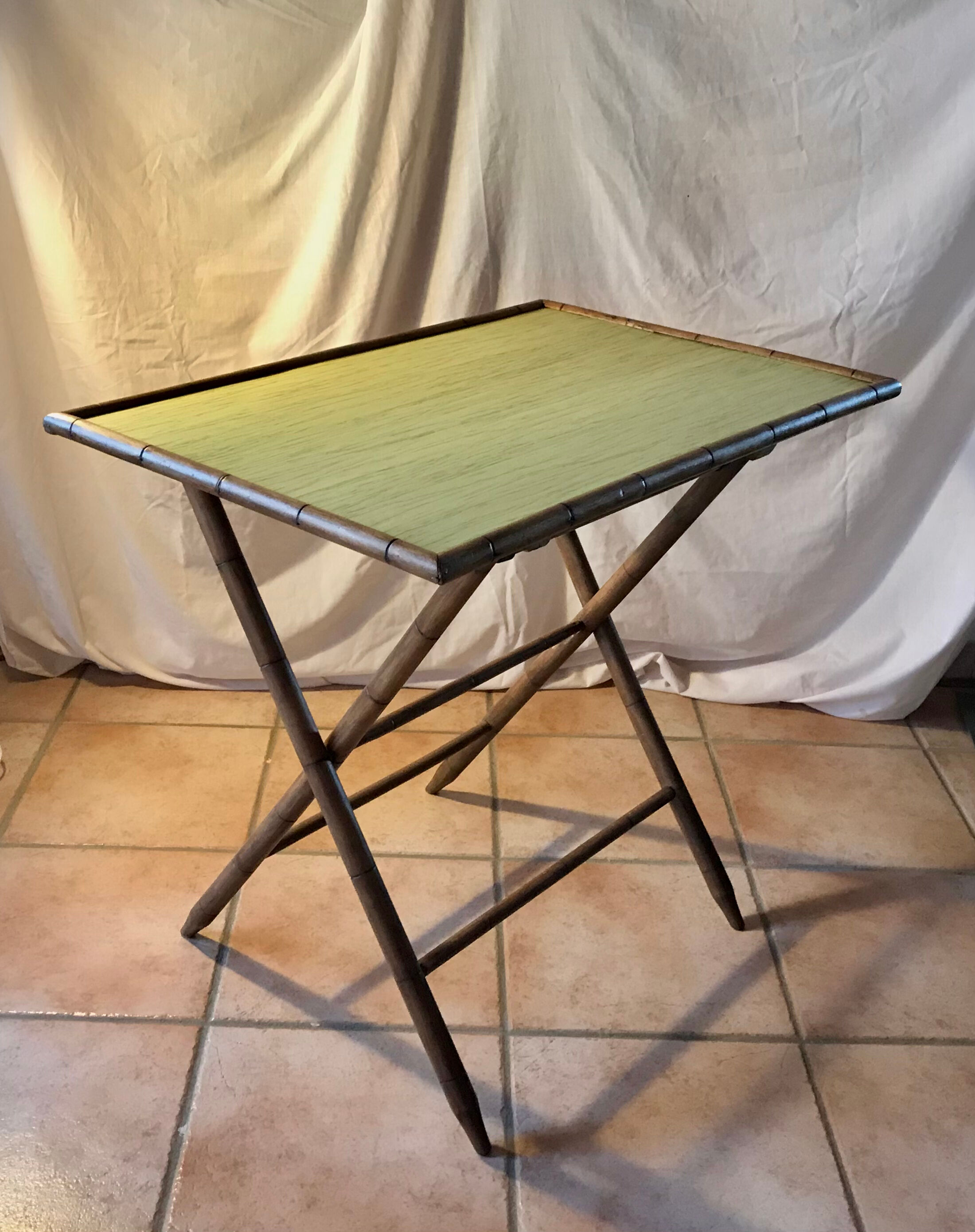 Rattan side table, 1900, Napoleon III style,