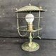 Antique patinated green metal lamp, Art Nouveau style, early 20th century.