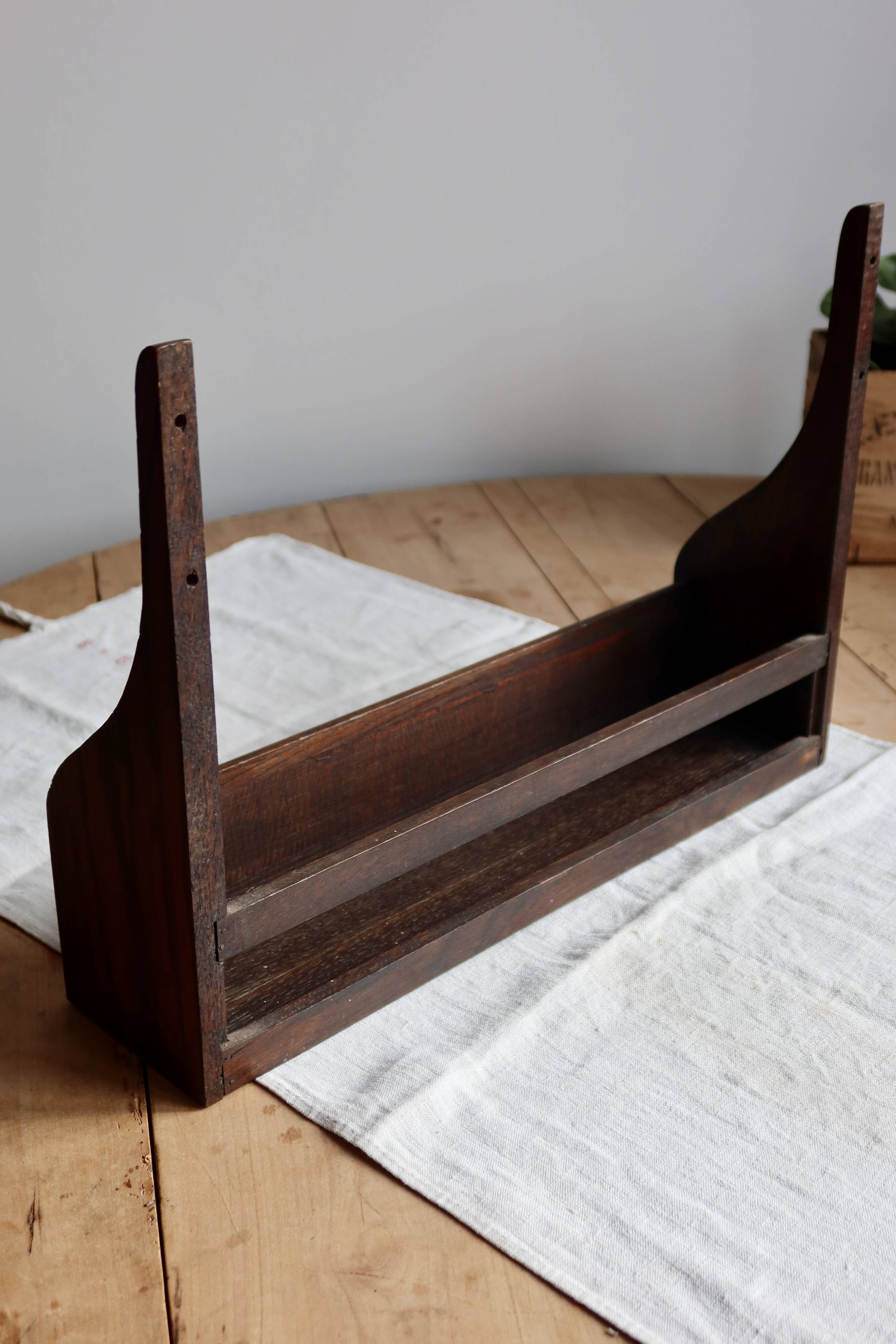 Vintage dark wood wall shelf
