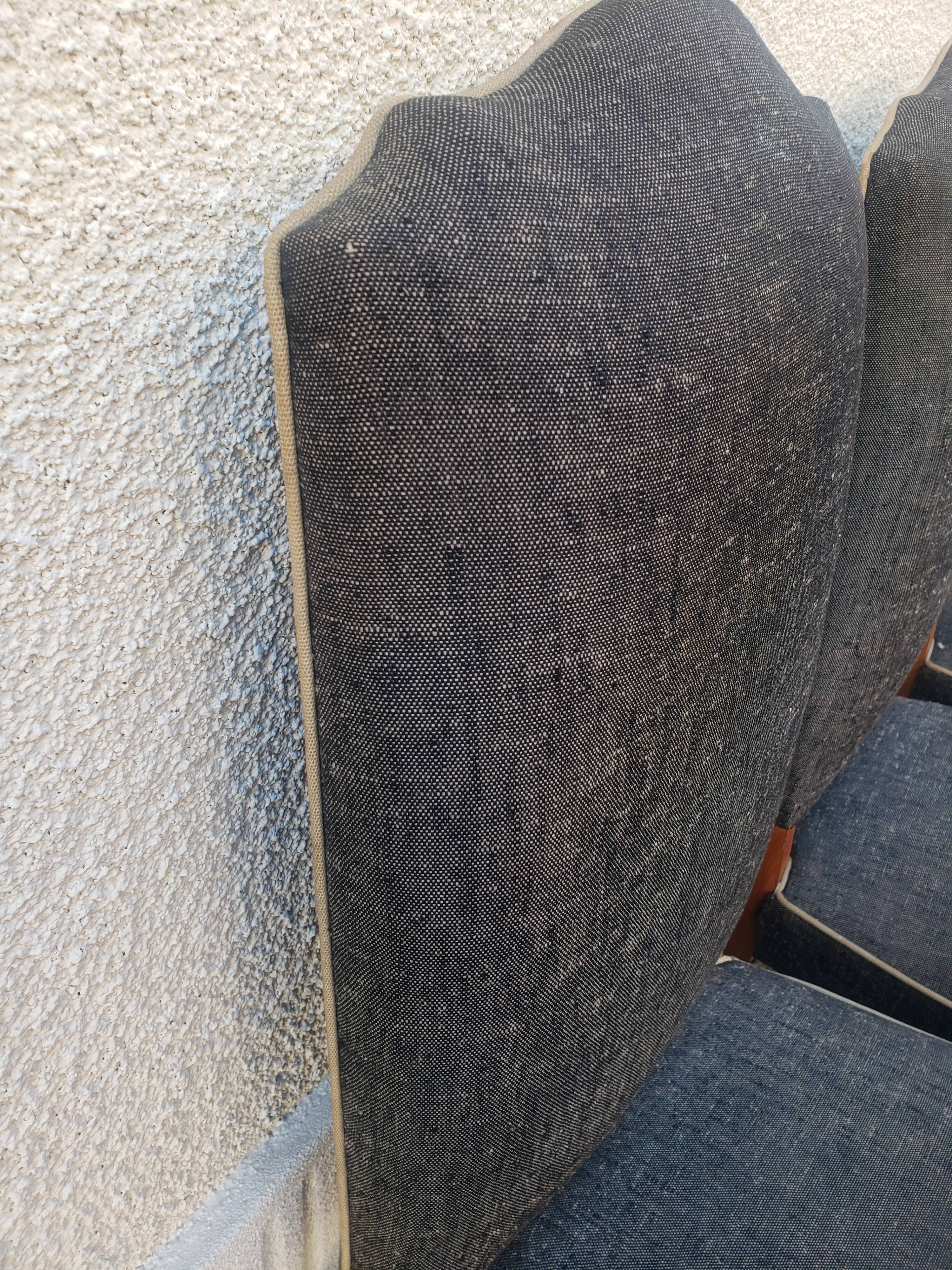 8 vintage chairs lined grey black