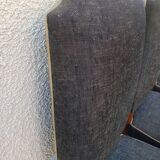 8 vintage chairs lined grey black