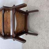 Vintage teak and leather armchair design Angel Pazmino brand Ecuador vintage 1960