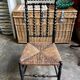Low chair, Napoléon III child in blackened wood and woven straw.