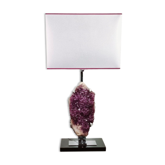 Lamp in chrome metal and Brazilian amethyst, circa 1970