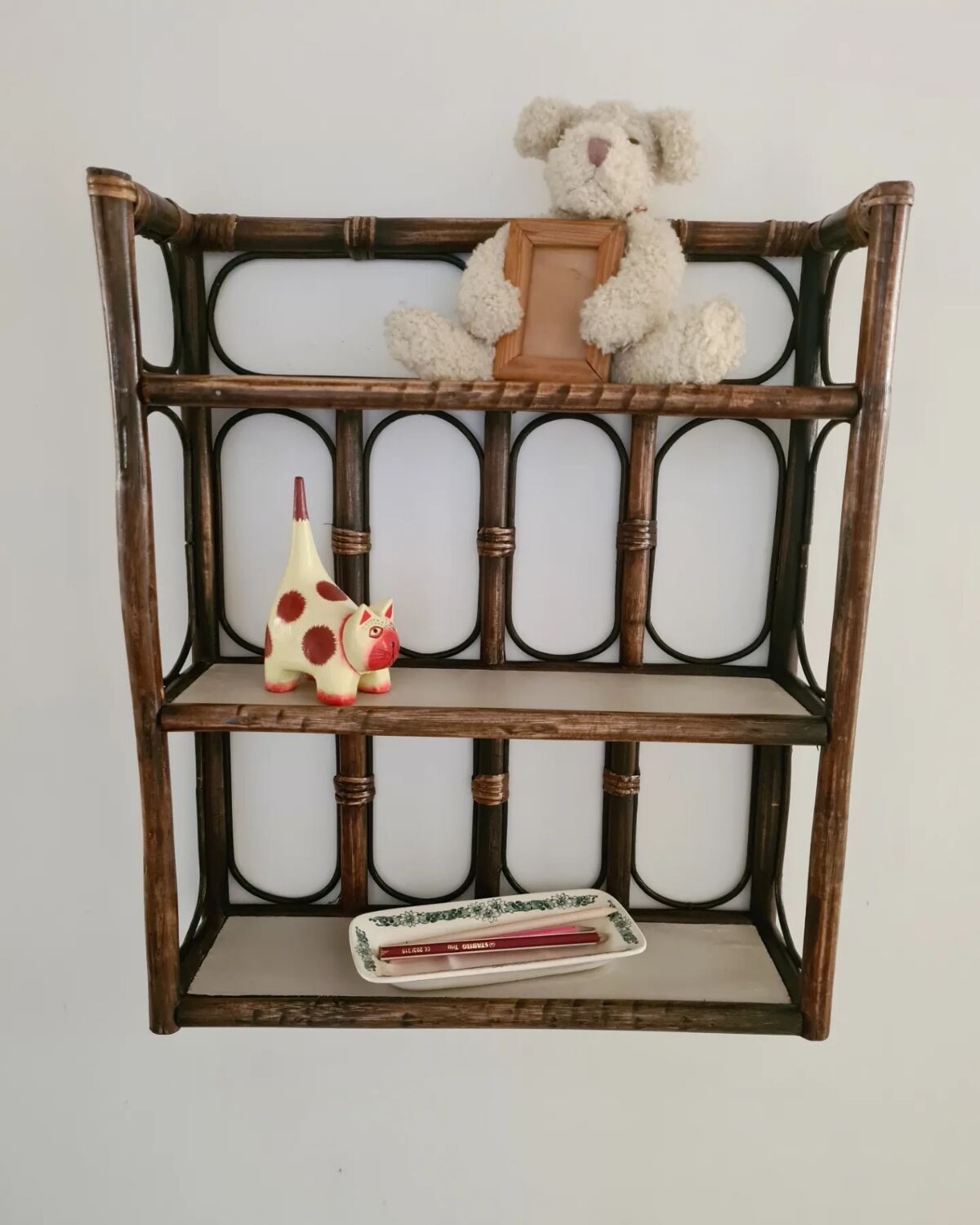 Vintage rattan shelf