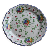 Large painted ceramic flowered dish Italy