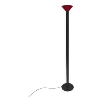 Postmodern memphis milano style red black floor lamp uplighter sottsass