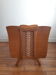 Wooden bed and vintage rattan