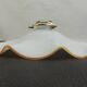 Vintage lampshade in white opaline glass with a wavy amber edge – Pendant or light