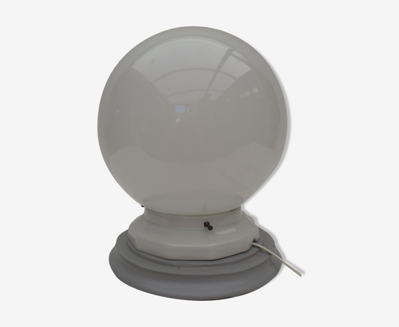 White Globe Table Lamp Support Grey, Wooden Bead Table Lamp