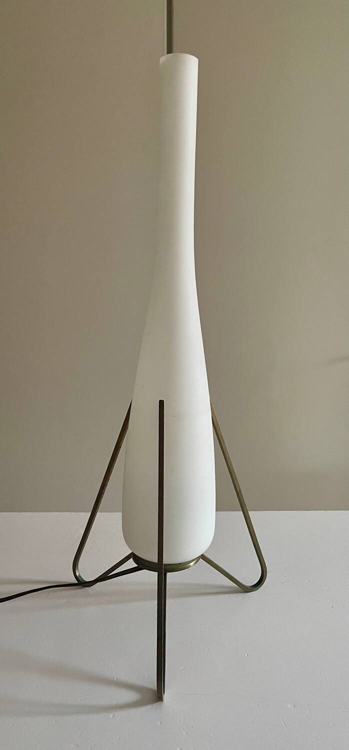 Space age opaline brass lamp from the 60s