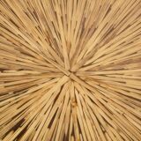 Bamboo and brass marquetry coffee table circa 1980