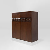 Brutalist geometrical seventies bar cabinet or high-board, Belgium