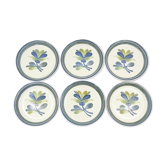 6 vintage plates Gien decorations Nairobi blue