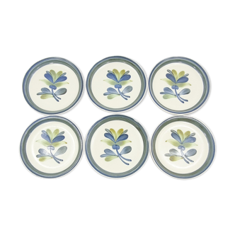 6 vintage plates Gien decorations Nairobi blue