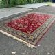 Burgundy genuine wool Persian-style rug from Belgium 200x300cm