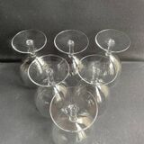 6 large glasses in light blown crystal
