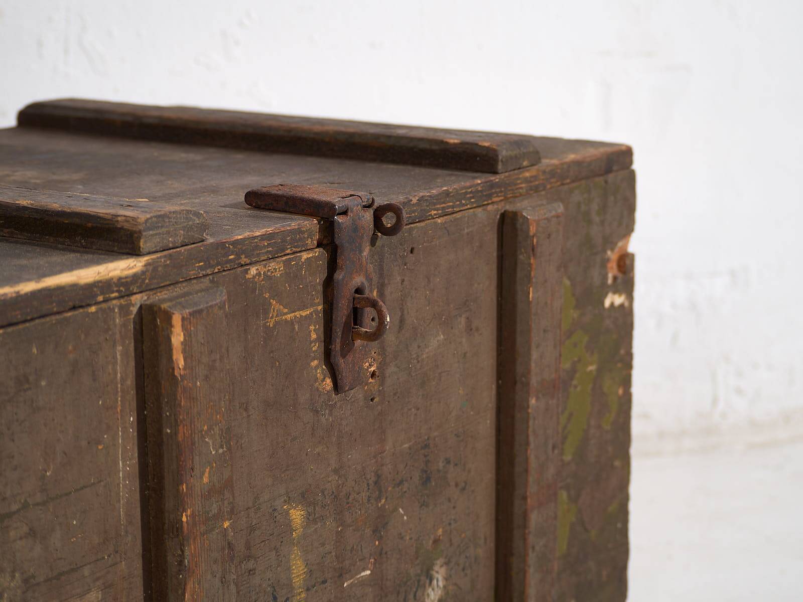 Small antique olive green chest (c.1920) #26