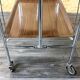 1960s 1970s Serving Cart Dinette Side Table Space Age Design Chrome Brown