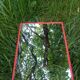 Large mirror to hang plastic red vintage barber style