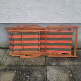 Vintage Deck Chair with Footrest – Transatlantic Stripes