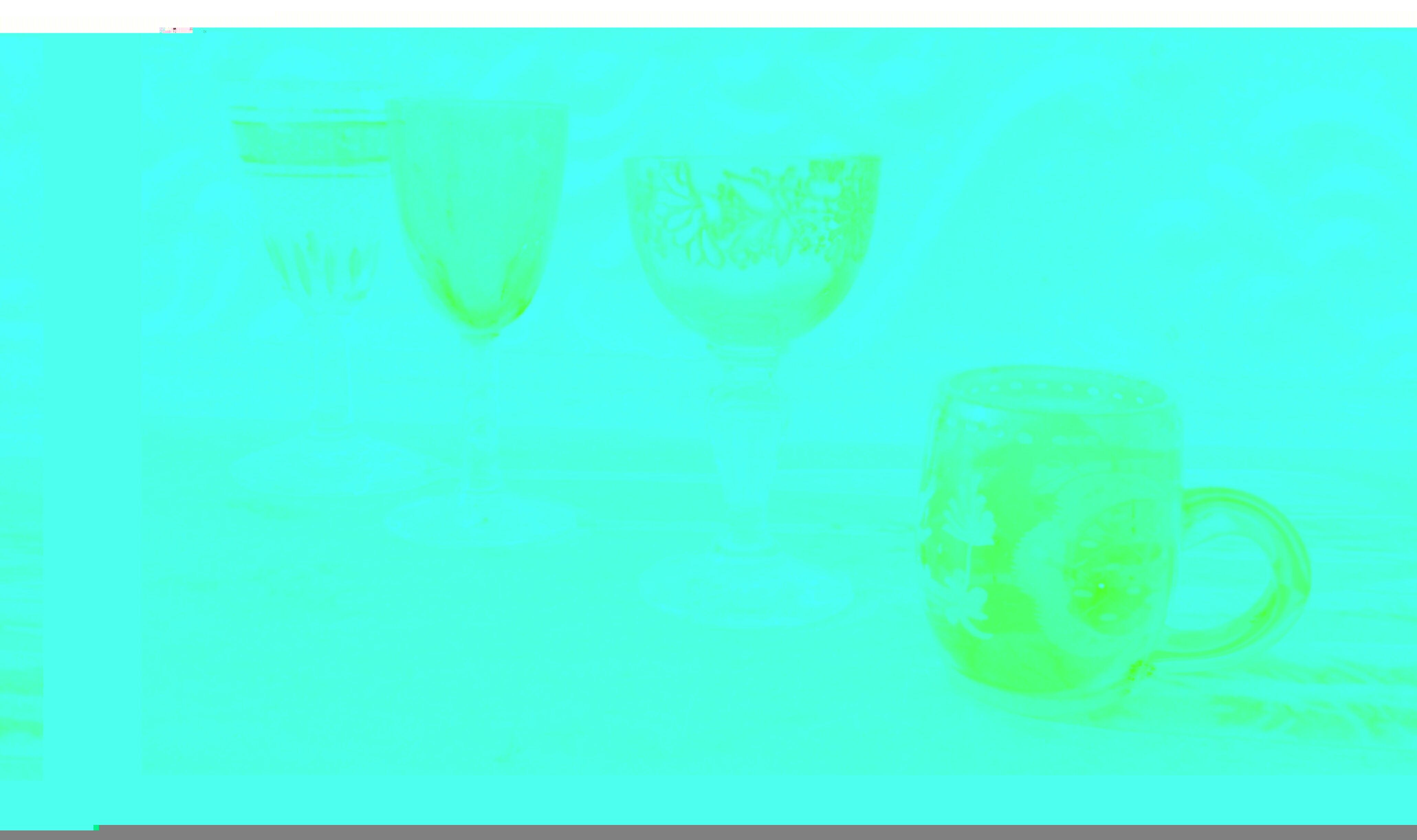 4 old enamelled liqueur glasses