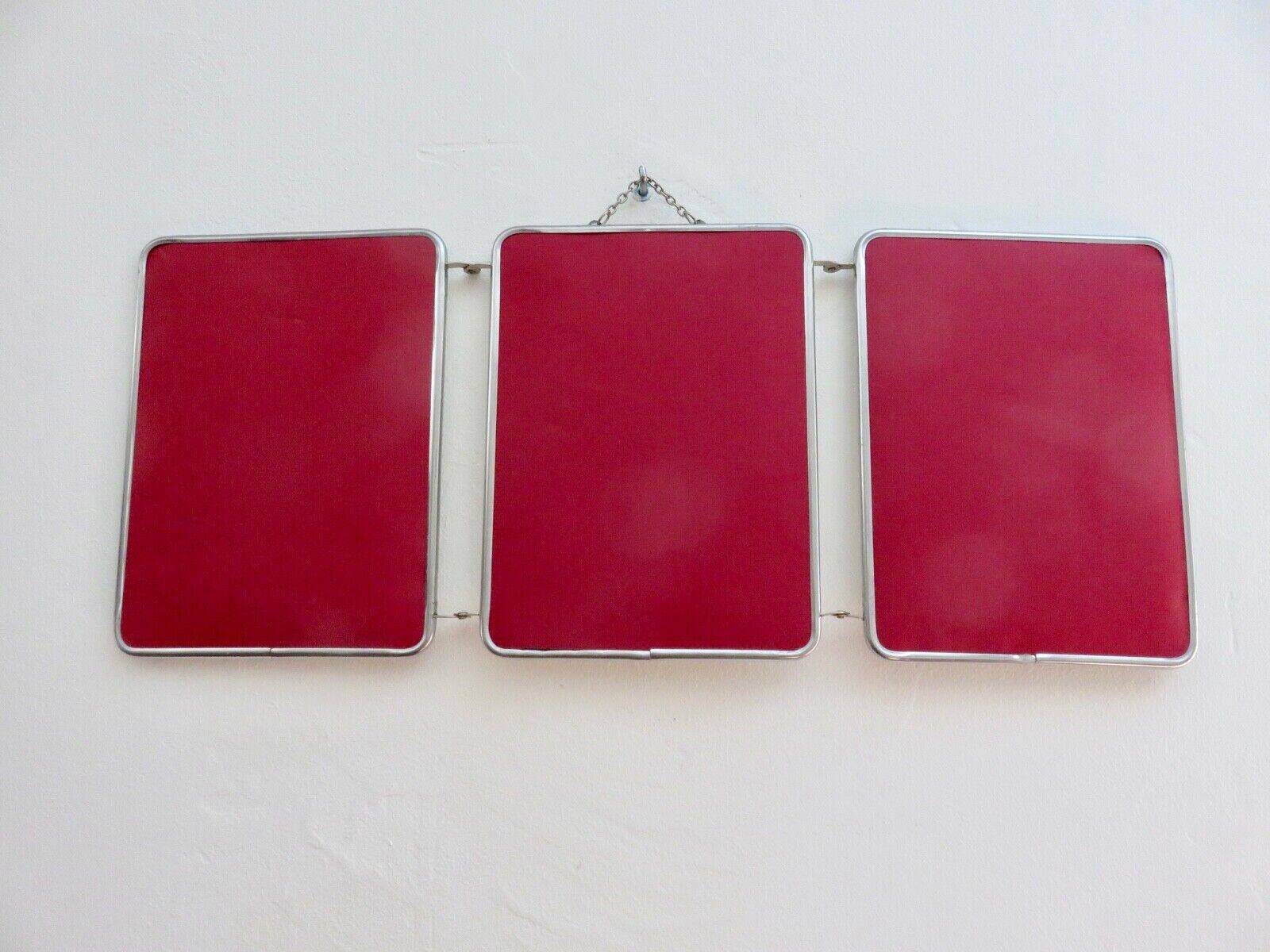 Triptych barber mirror from the 50s and 60s