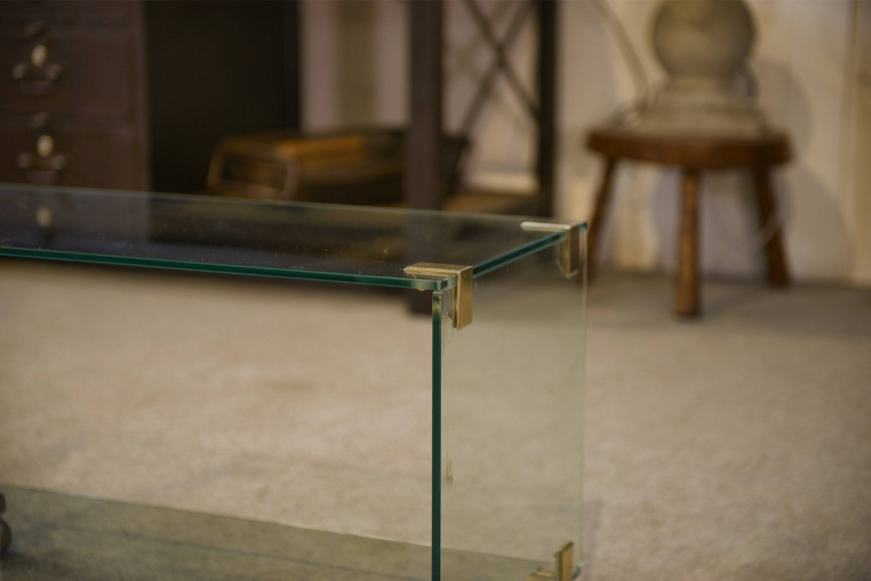 Glass coffee table by Roche Bobois 1960s