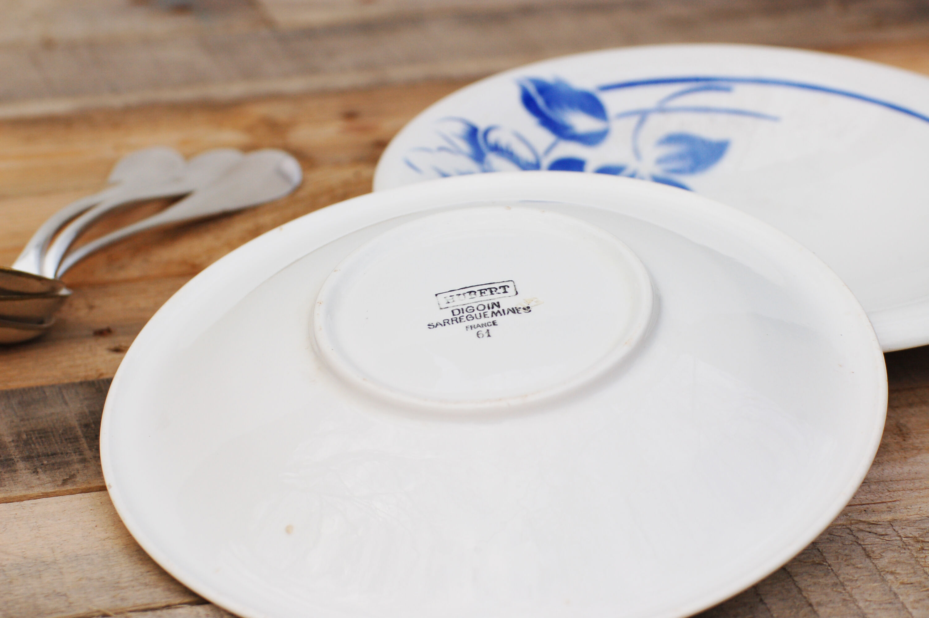 Lot of two soup plates Digoin