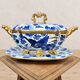 Vintage bonbonniere H. Bequet blue birds hand-painted